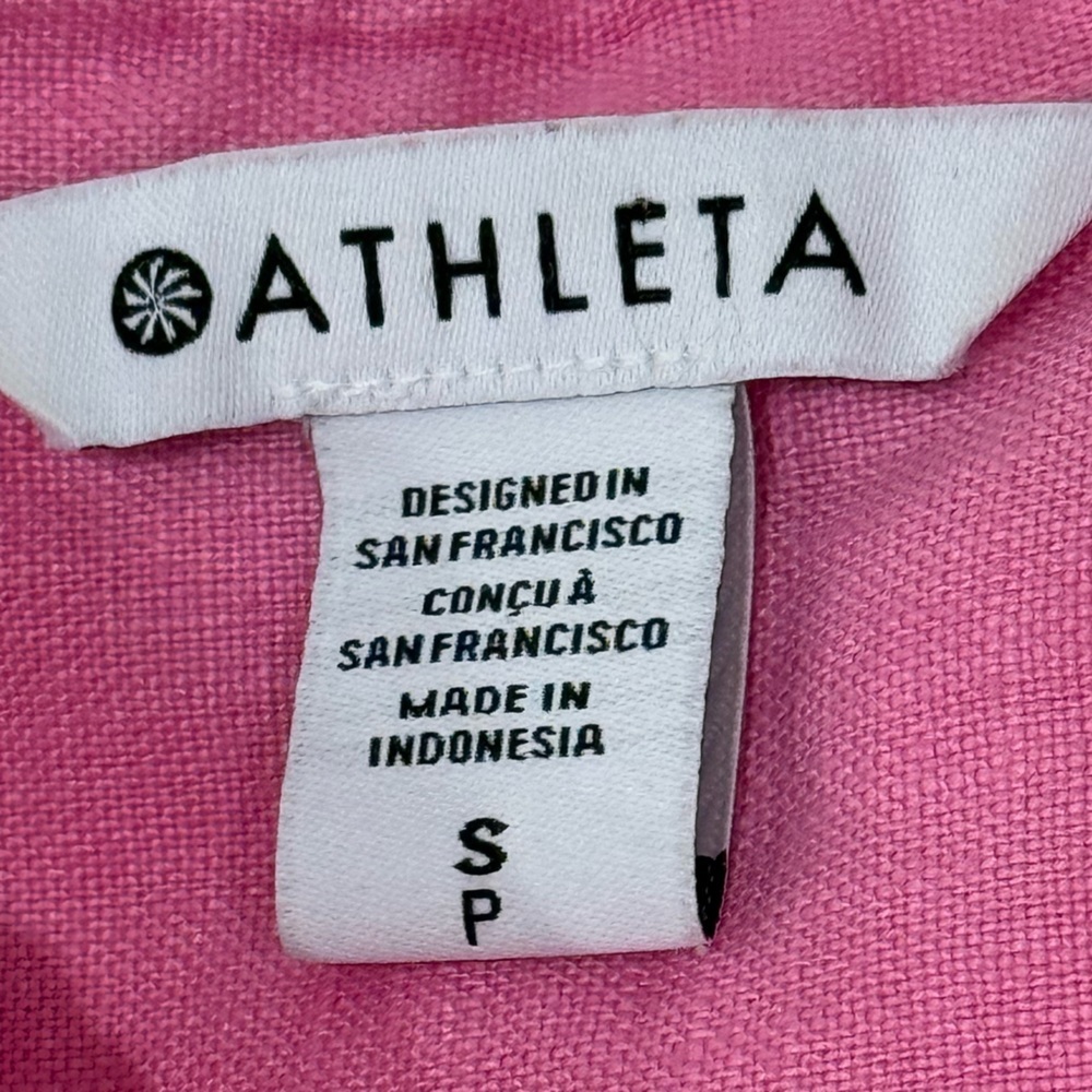 Athleta Vibrant Pink Short Sleeve Shirt women size S - Picture 4 of 7